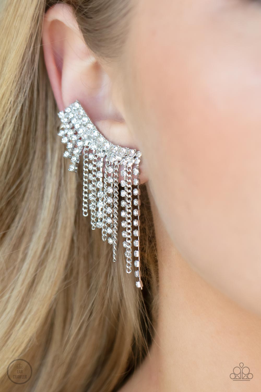 Thunderstruck Sparkle - White Earrings