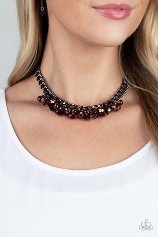 Galactic Knockout - Purple Necklace