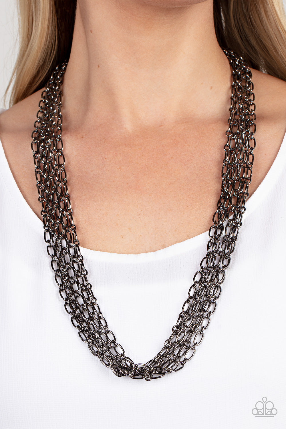 Dynamite Dynamo - Black Gunmetal Necklace