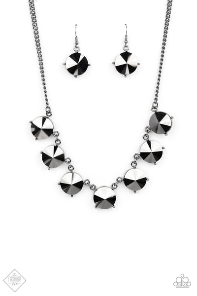 The SHOWCASE Must Go On - Black Gunmetal Necklace Fashion Fix 09/2021