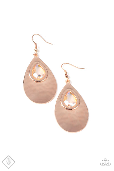 Tranquil Trove - Rose Gold Earring Fashion Fix 09/2021