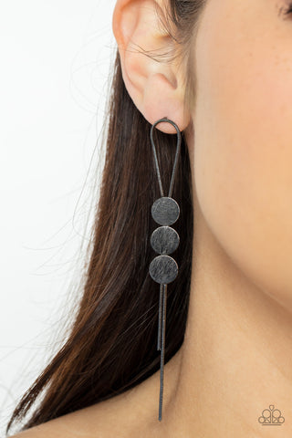 Bolo Beam - Black Gunmetal Earrings