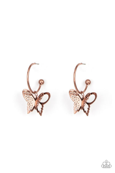 Butterfly Freestyle - Copper Earrings Butterfly