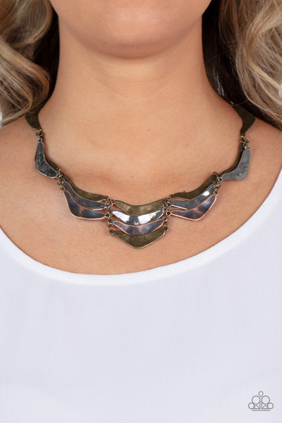 Mixed Metal Mecca - Brass Necklace