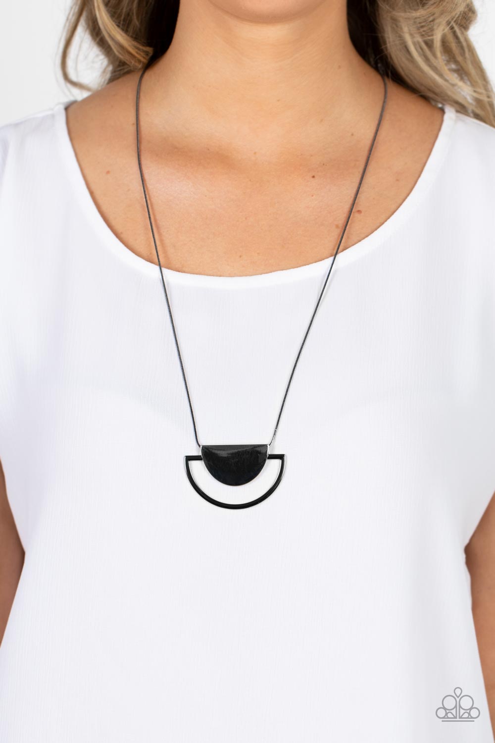 Lunar Phases - Black gunmetal necklace