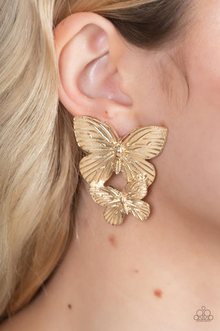 Blushing Butterflies - Gold Earrings Butterfly