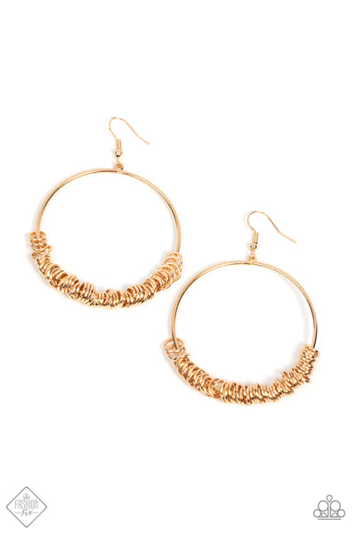 Retro Ringleader - Gold Earring Fashion Fix October 2021