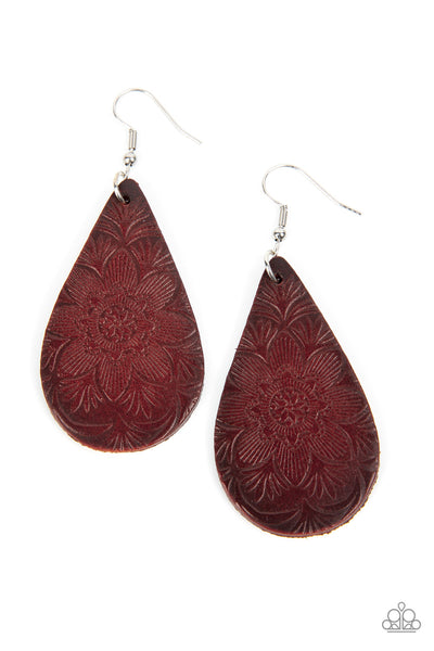 Subtropical Seasons - Brown Earrings Leather