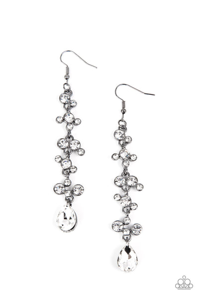 Wedding Day Dazzle - Black Gunmetal Earrings