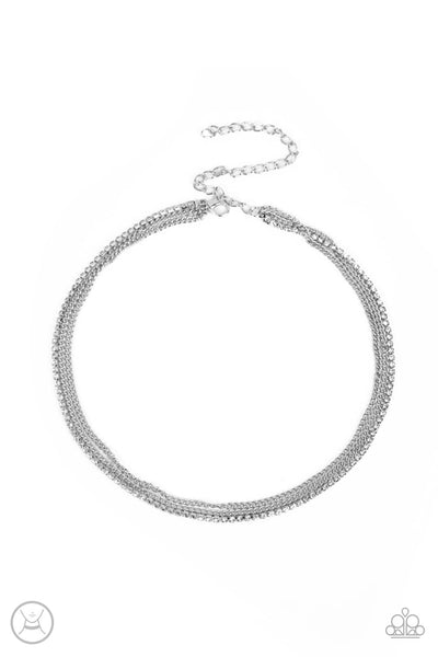 Glitzy Gusto - White Necklace Choker