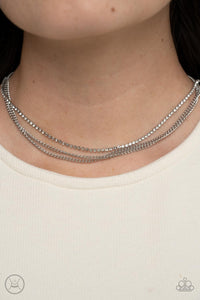 Glitzy Gusto - White Necklace Choker