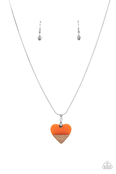 You Complete Me - Orange Necklace Heart