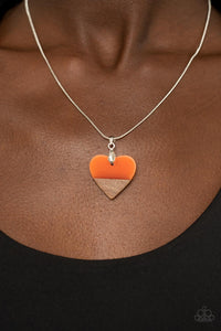 You Complete Me - Orange Necklace Heart