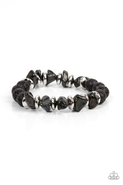 Volcanic Vacay - Silver Bracelet Oil Spill