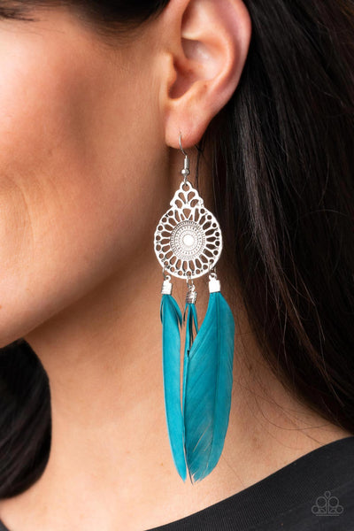 Pretty in PLUMES - Blue Earrings