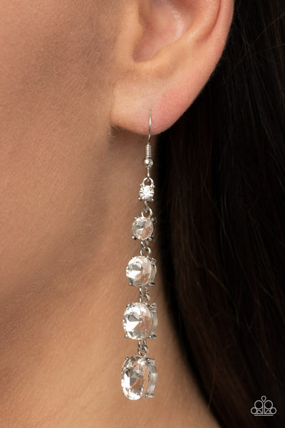 Red Carpet Charmer - White Earrings