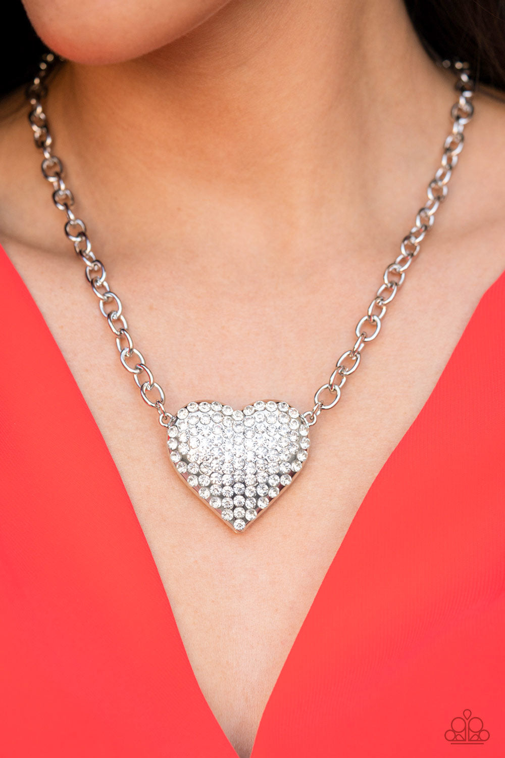 Heartbreakingly Blingy - White Necklace LOP JANUARY 2022