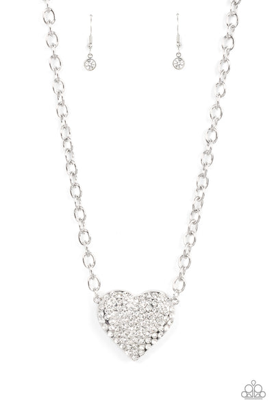 Heartbreakingly Blingy - White Necklace LOP JANUARY 2022