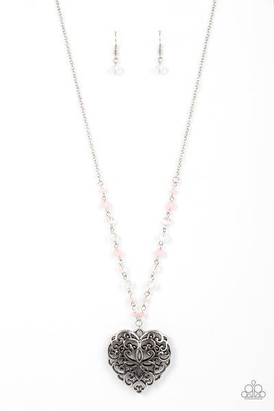 Doting Devotion - Pink Necklace Heart