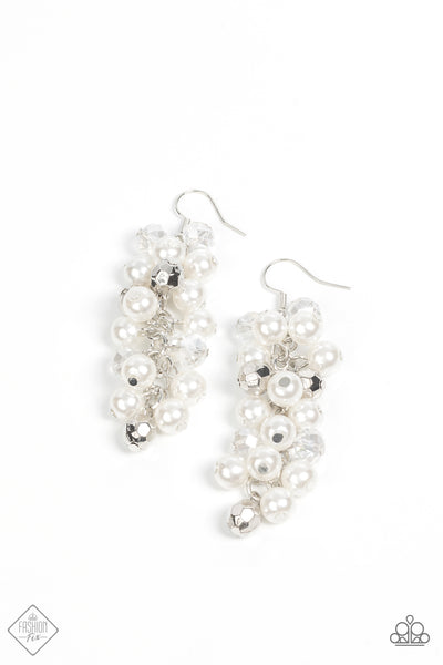 Pursuing Perfection - White Earrings Fashion Fix January 2022