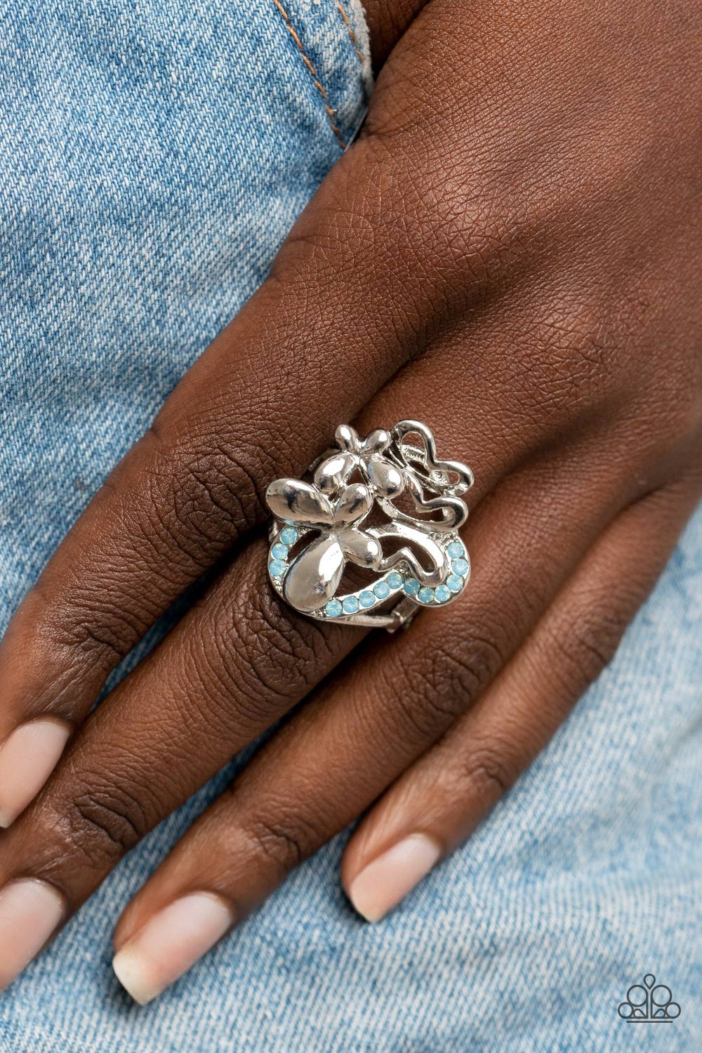 Fluttering Flashback - Blue Butterfly Ring