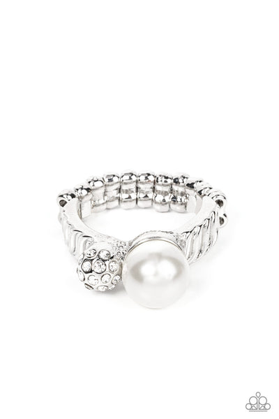 A-List Applique - White Pearl Ring