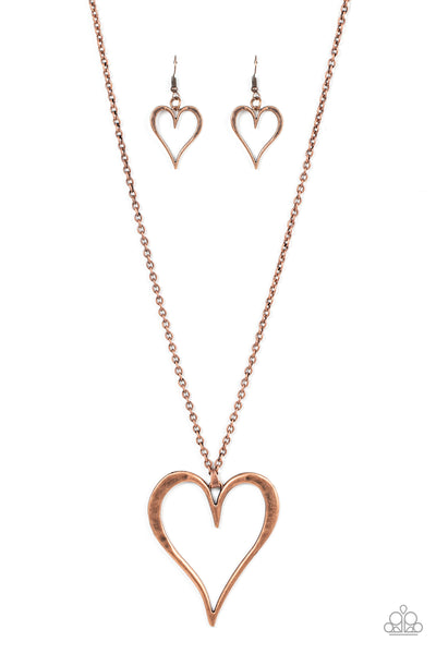 Hopelessly In Love - Copper Heart Necklace