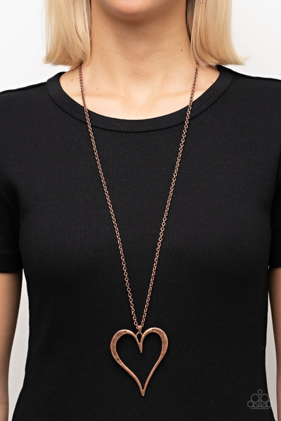 Hopelessly In Love - Copper Heart Necklace