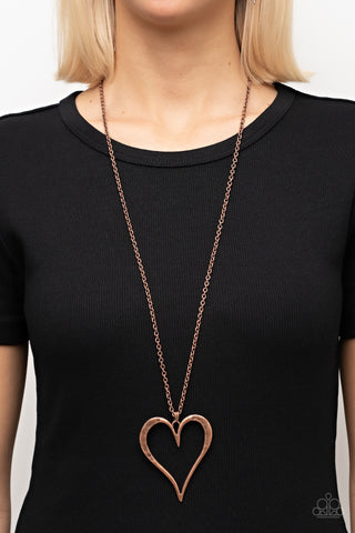 Hopelessly In Love - Copper Heart Necklace