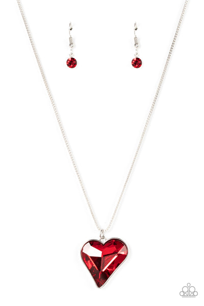 Lockdown My Heart - Red Necklace Heart