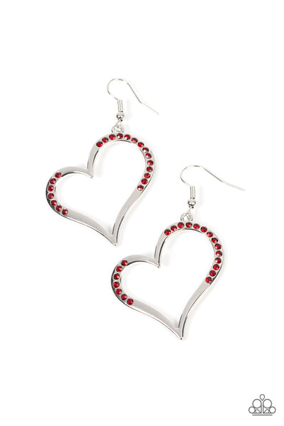 Tenderhearted Twinkle - Red Earrings Heart