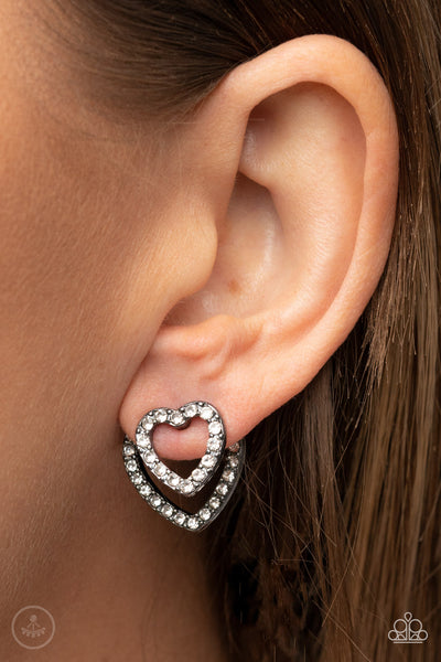 Ever Enamored - Black Earrings Heart