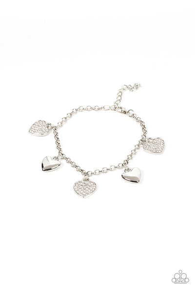 Lusty Lockets - White Bracelet Hearts