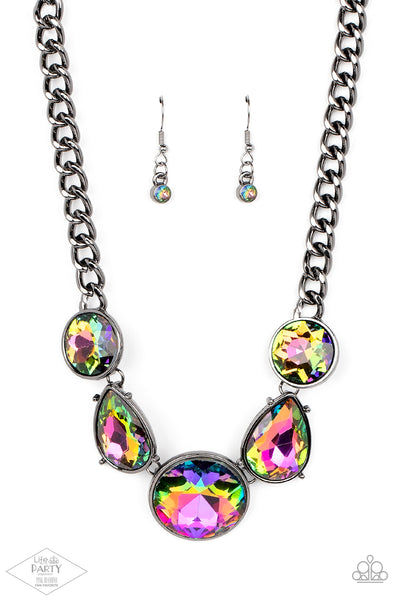 All The Worlds My Stage - Multi Oil Spill Necklace