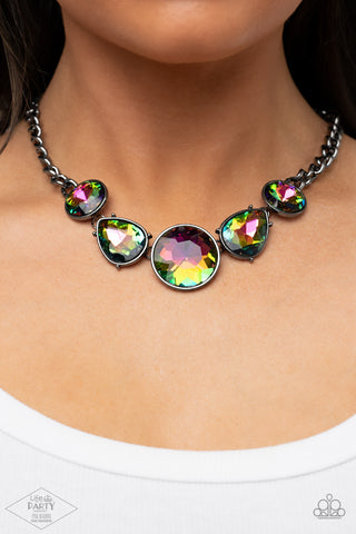 All The Worlds My Stage - Multi Oil Spill Necklace