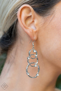 Revolving Radiance - White Earrings Fashion Fix March 2022