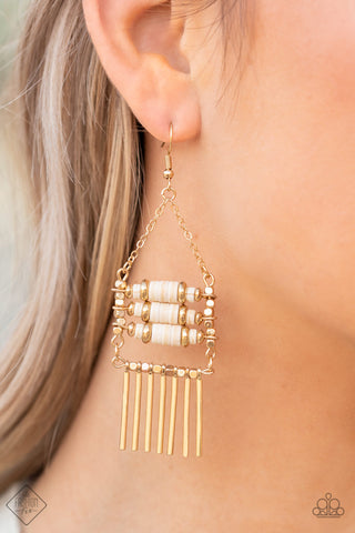 Tribal Tapestry - Gold Earrings Fashion Fix March 2022