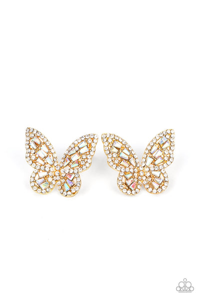 Smooth Like FLUTTER - Gold Earrings Butterfly