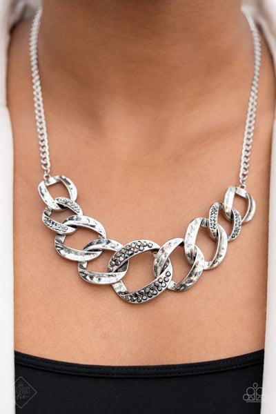 Bombshell Bling - Silver Necklace Fashion Fix March 2022