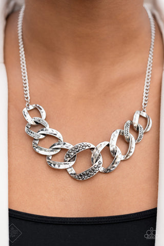 Bombshell Bling - Silver Necklace Fashion Fix March 2022