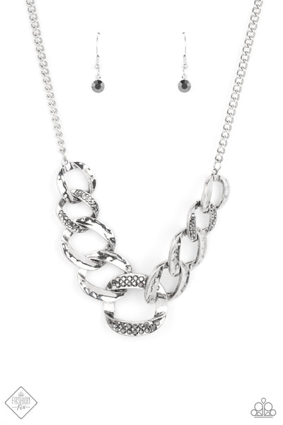 Bombshell Bling - Silver Necklace Fashion Fix March 2022