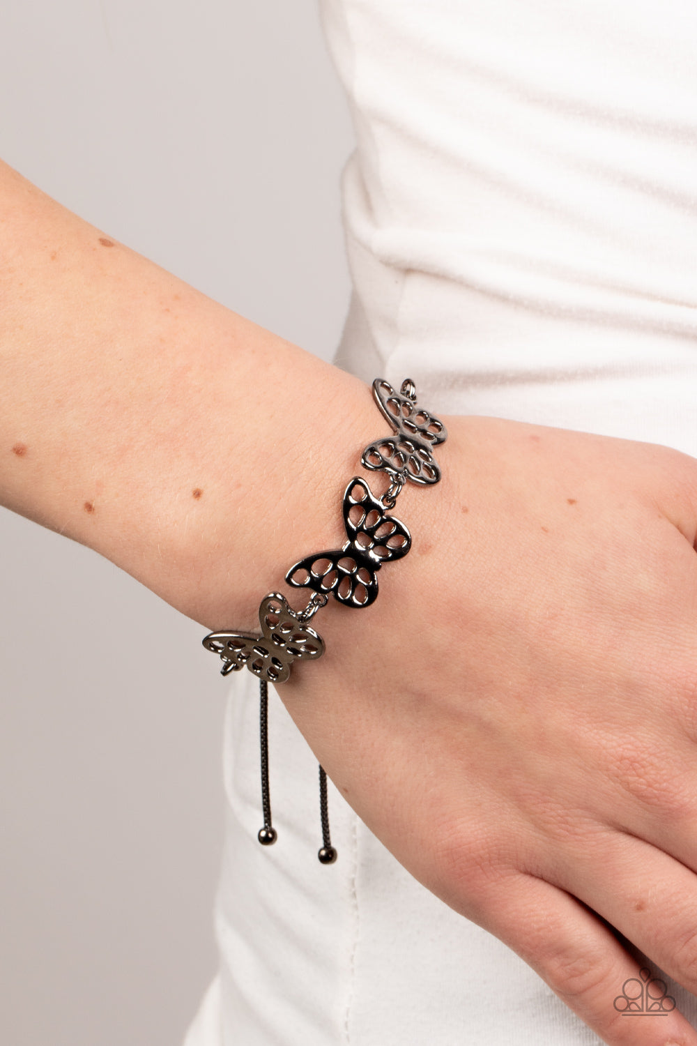 Put a WING on It - Black Gunmetal Butterfly Bracelet