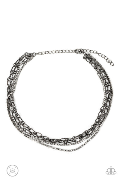 Glitter and Gossip - Black Gunmetal Necklace Choker