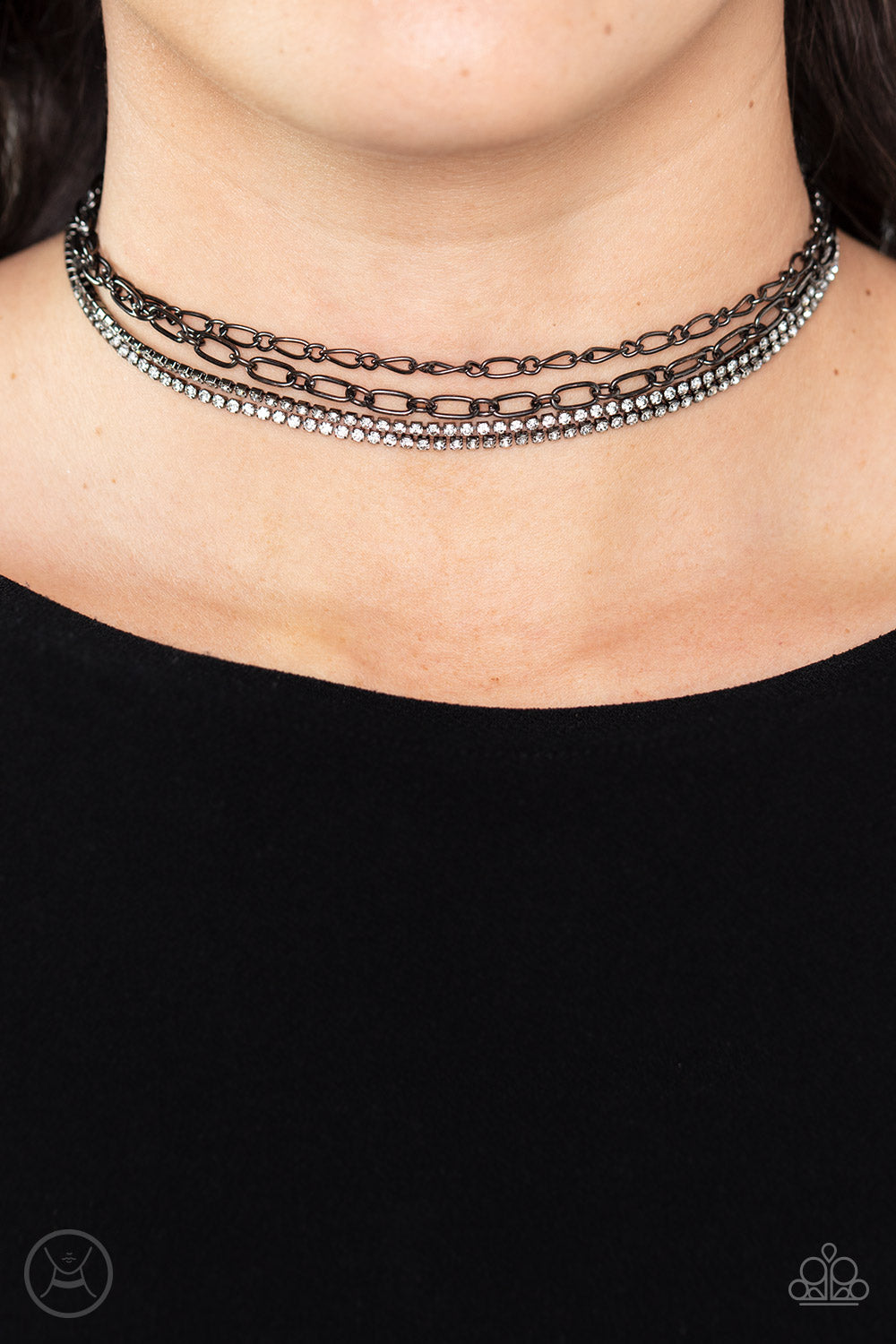 Glitter and Gossip - Black Gunmetal Necklace Choker