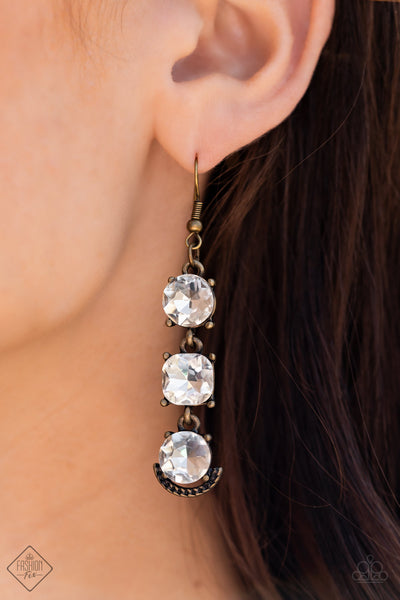 Determined to Dazzle - Brass Earrings Fashion Fix May 2022