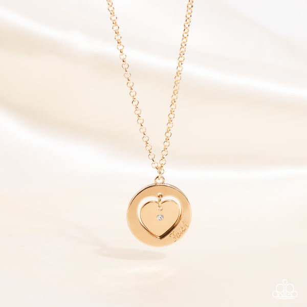 Heart Full of Faith - Gold Necklace Heart