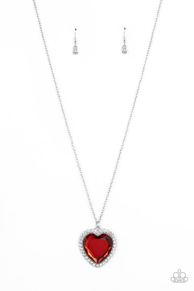 Prismatically Twitterpated - Red Necklace Heart