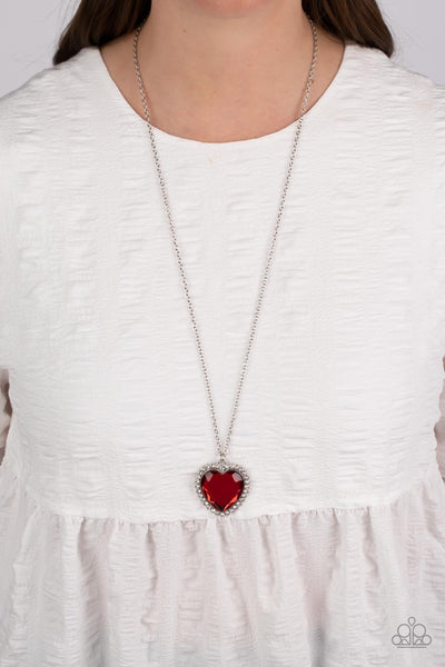 Prismatically Twitterpated - Red Necklace Heart