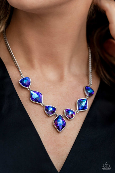 Glittering Geometrics - Purple Necklace