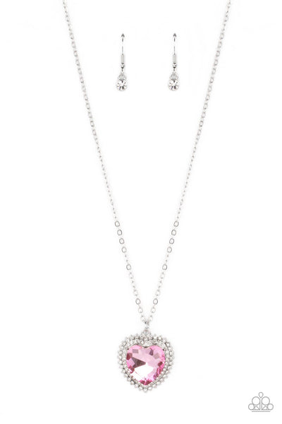 Sweethearts Stroll - Pink Necklace Heart